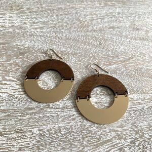 Brown and gold tone Hoop Earrings
